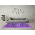 thumbnail image 3 of Ahgly Company Indoor Square Abstract Purple Modern Area Rugs, 4' Square, 3 of 4