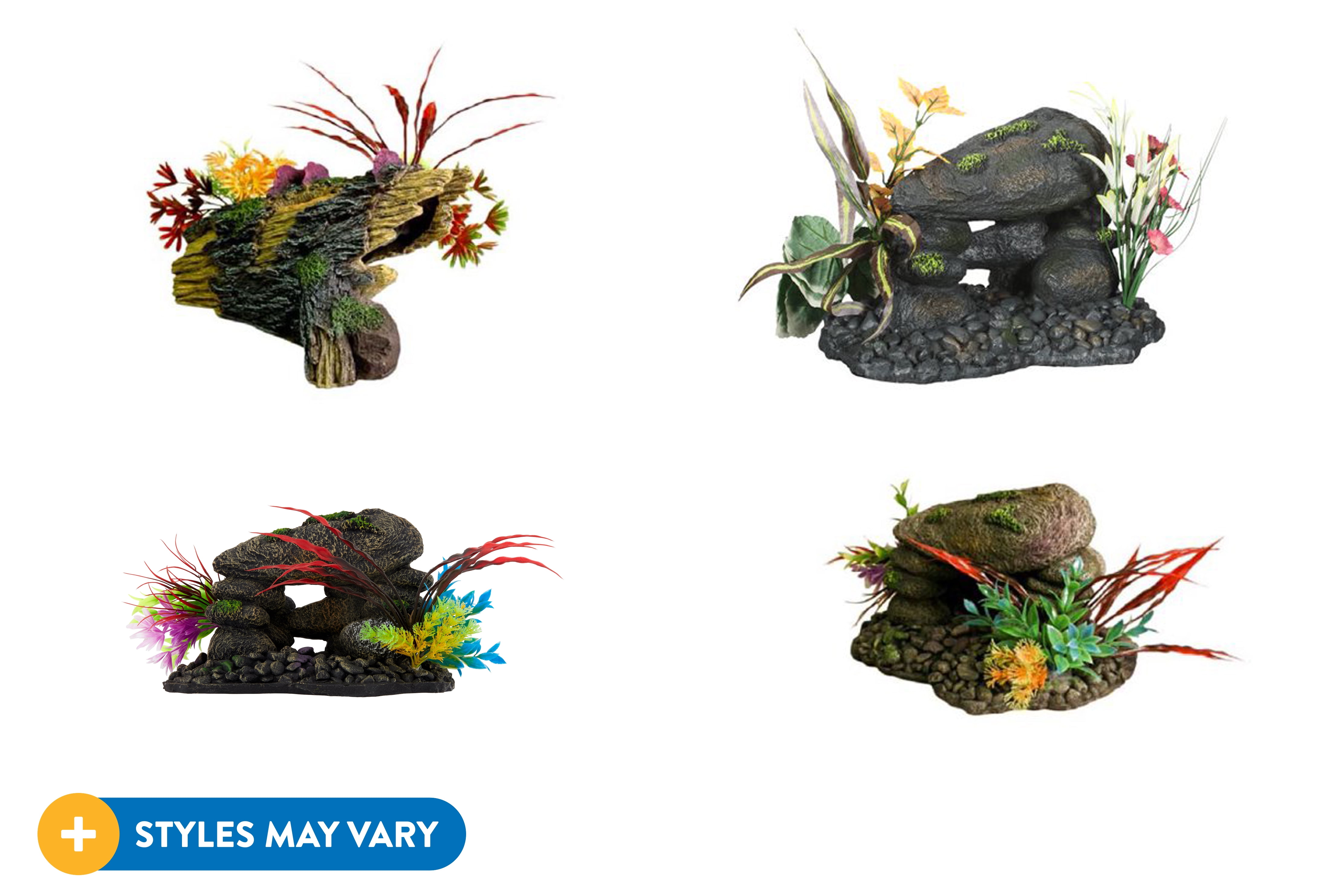 Aqua Culture XXL Wood or Rock Aquarium Ornament, Assorted Item May Vary