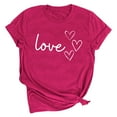 thumbnail image 2 of Patlollav Women Tees Under $10, Valentine'S Day Tops for Women's Love Love Print T-Shirt Round Neck Short Sleeve Blouses Shirts, 2 of 6