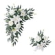 thumbnail image 2 of 2 piezas de flores artificiales para arco de boda, guirnalda floral de seda. Blanco, 2 of 9