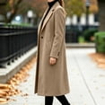 thumbnail image 6 of Karymi Casual Solid Long Wool Blend Jackets for Women, Notched Lapel Collar, Long Sleeve, Single‑Breasted One Button Closure, Side Pockets, Elegant Long Fall Winter Outerwear, 6 of 9