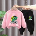 thumbnail image 2 of NOLDARES Boys Outfits Boys Set Sweatshirt Two Piece Outfit With Pattern Letter Print Jogger Pants(T278-C), 2 of 4