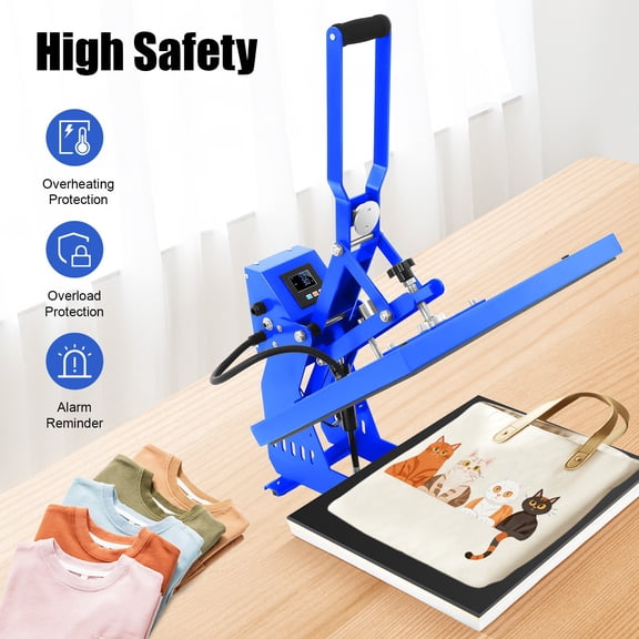 20x16 Inch 1600W Heat Press Machine, Auto Open Semi-Auto Transfer Printer with Digital Timer 0-999s