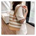 thumbnail image 1 of Bolsa De Hombro Bolso de mano para mujer, bolsos de paja, bolso de mano de verano, bolso grande de playa tejido (caqui) Likrtyny Para Estrenar, 1 of 6