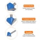 thumbnail image 4 of 2 piezas de broca de router 1/4" vástago 1" diámetro 90 grados tipo V fresadora trimmer de borde de carburo, azul, 4 of 5