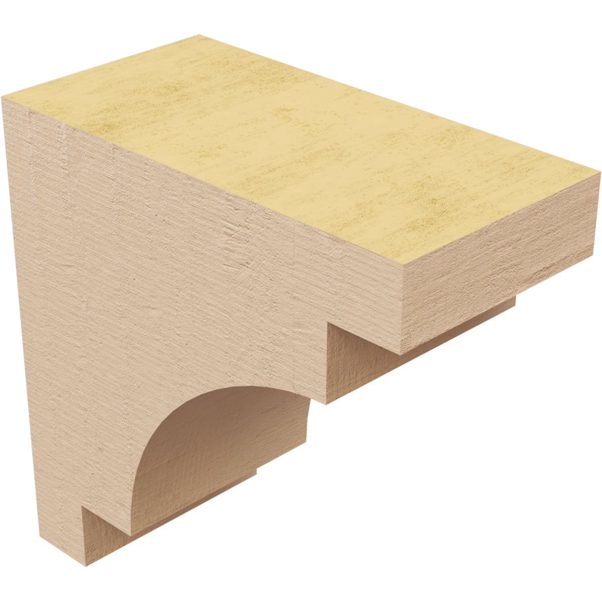 2"W x 4"D x 4"H Classic Mediterranean Rough Cedar Woodgrain TimberThane Corbel, Primed Tan