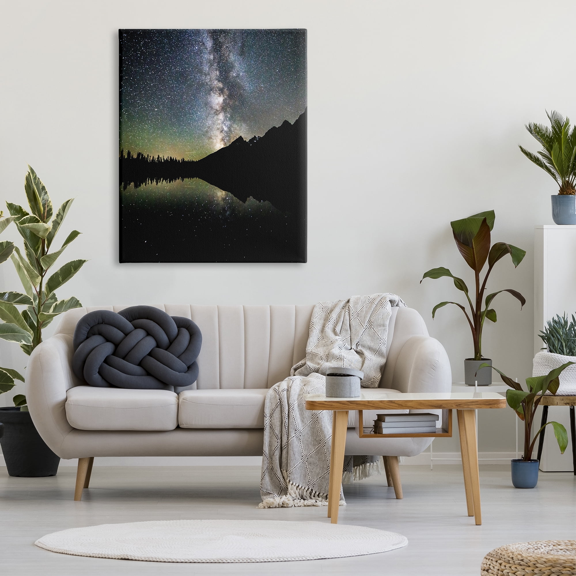Stupell Industries Starry Sky Lake Reflection Landscape Photography Gallery Wrapped Canvas Art Print Wall Art, 36 x 48
