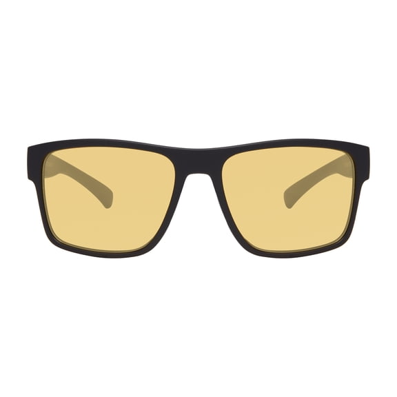 M Unisex Driving Glasses MDS25015 Black Frame with Yellow Plastic Lenses