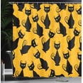 thumbnail image 3 of Ambesonne Halloween Shower Curtain, Black Cat Vintage, 69"Wx70"L, Black Orange, 3 of 4