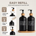 thumbnail image 5 of HBK Glass Soap Dispenser Set with Bamboo Tray, Matte Black Dish and Hand Soap Bottles for Kitchen Sink, 2 Count, 5 of 8