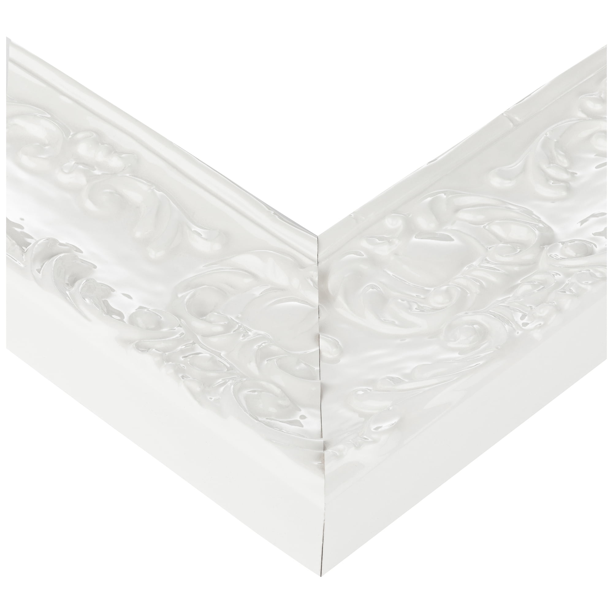 ArtToFrames 18" x 24" Avalon Pearl White Baroque Picture Frame, 18x24 inch White Wood Poster Frame (WOM-5266),  Pack