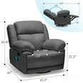 Jocisland Oversized Swivel Rocker Recliner Chair - Extra Wide Manual