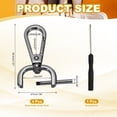 thumbnail image 2 of Uxcell Swivel Clasps Hook, ID Detachable Snap Hook with Screwdriver Black 3/4 Inch, 2 of 7