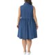 thumbnail image 3 of Vestido de mezclilla de talla grande sin mangas con solapa y botones de Agnes Orinda, vestido midi de verano lindo 1X azul, 3 of 6