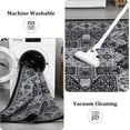 thumbnail image 5 of 9x12 Ft Modern Geometric Trellis Area Rug, Large Boho Washable, Vintage Medallion Distressed Non-Slip Carpet for Living Room, Bedroom (Black), 5 of 9