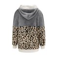 thumbnail image 4 of Winter Coat Plus Size Winter Jacket for Women Long Sleeve Hooded Coats Fleece Plush Thermal Outfit Color Block Zipper Outerwear Abrigos de Mujer, 4 of 6
