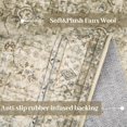 thumbnail image 4 of YUSAZENS 2'x6' Washable Area Rug, Vintage Distressed Non-Slip Carpet, Low-Pile Soft Large Throw Rug, Indoor Accent Rug for Living Room, Bedroom, Dining Room, Office, Farmhouse, Olive, 4 of 7