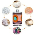 thumbnail image 6 of Yayeee 2 Pack Qtip Holder Bathroom Cotton Swab Canister with Lid Clear Dispenser Set, Orange Circle, 6 of 6