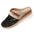 thumbnail image 2 of Samdudou Casual Shoes for Women Closed Toe Slip On Mules Intricate Crochet Mesh Upper with Buckle Strap Espadrille Sole Outdoor Walking Footwear Summer Getaways, 2 of 9