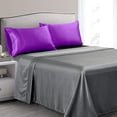 thumbnail image 6 of Tkrady 2Pcs Pillowcase 51x76cm, Silk Satin Imitation Silk Satin Solid Hotel Bedding Pillowcase Purple, 6 of 6