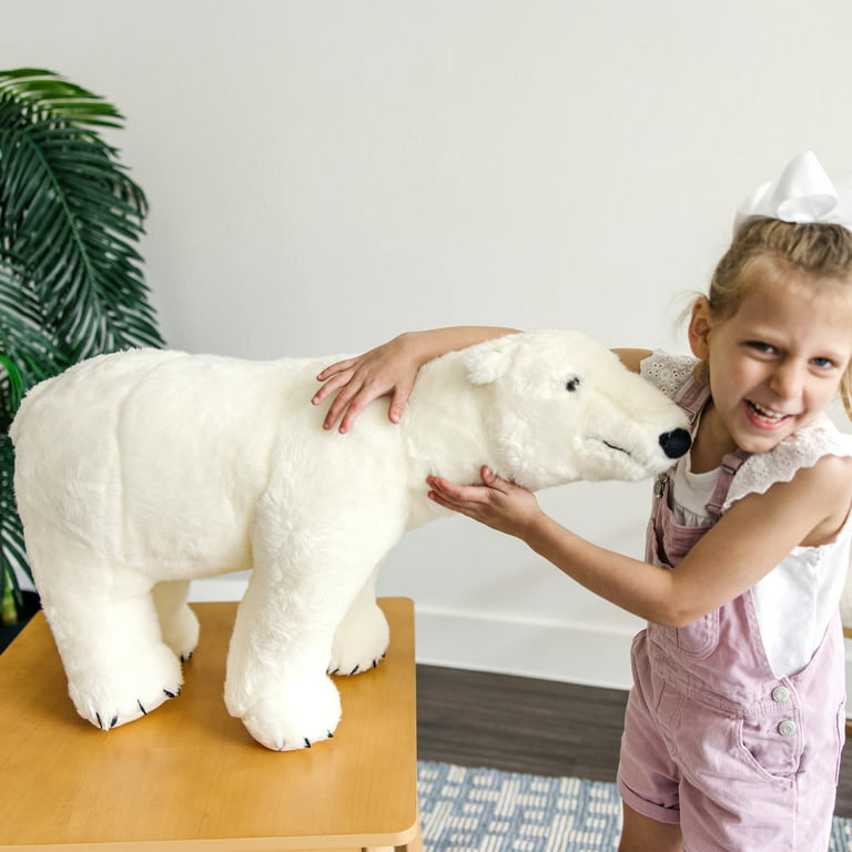 Melissa & Doug Giant Polar Bear - Lifelike Stuffed Animal (nearly 3 feet  long) , White