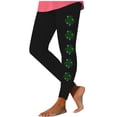 thumbnail image 3 of QATAINLAV St Patricks Day Running Leggings for Women Fashion Shamrock Clover Print Soft Stretchy Yoga Pants Casual High Waisted Tummy Control Tights Black XXXL Sales of The Day Lightning, 3 of 5