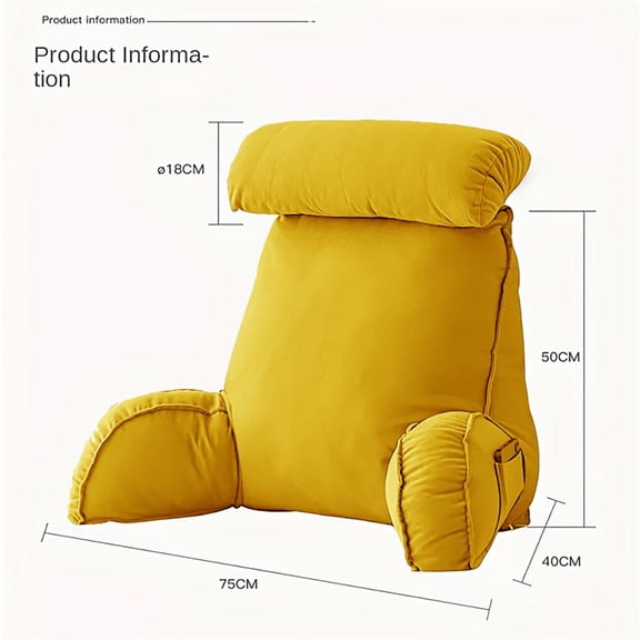 Sofa Bed Head Reading Pillow 75x55cm 2 Colors 100% Natural Cotton Filling Back Support Pillow for Bed Sofa