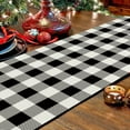thumbnail image 3 of Newhomestyle Christmas Table Runner, Black Santa Claus African American Santa Buffalo Plaid Merry Christmas Decor Home Decor 13x72inch, 3 of 7