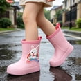thumbnail image 3 of Kcolen Kids Cartoon Rain Boots Waterproof Non- Outdoor Rain Shoes for Toddler Boys Girls, Lightweight Daily Wear Ages 2-11 Pink, 3 of 7