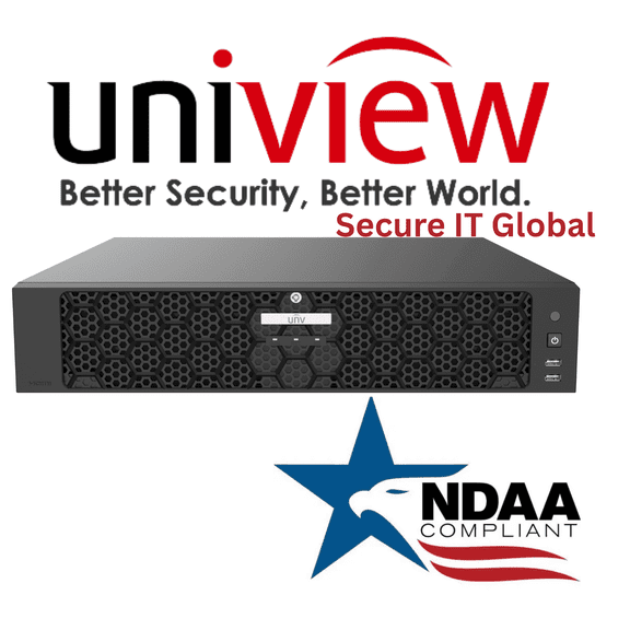 Uniview NDAA 32‑Channel AI NVR – Ultra HD 32MP Recording, 8×16 TB Bays, 4K Dual HDMI, Smart Analytics– From Secure IT Global