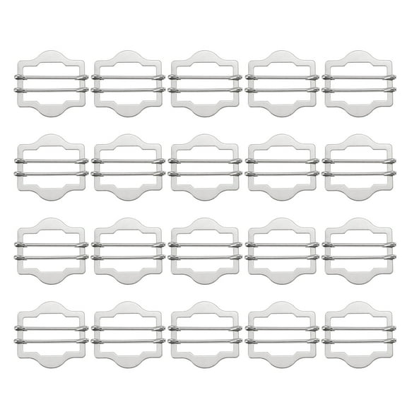 Uxcell 1.2 Inch Vest Buckles, 20 Pcs Metal Slide Adjuster Clasp for Suit Belt Bags Cloth, Silver