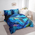 thumbnail image 2 of Erosebridal Teens Ocean Turtle Twin Bedding Sets 7-Piece,Girls Boys Blue Marine Animal Bedding Comforter Set,Black Reversible, 2 of 6