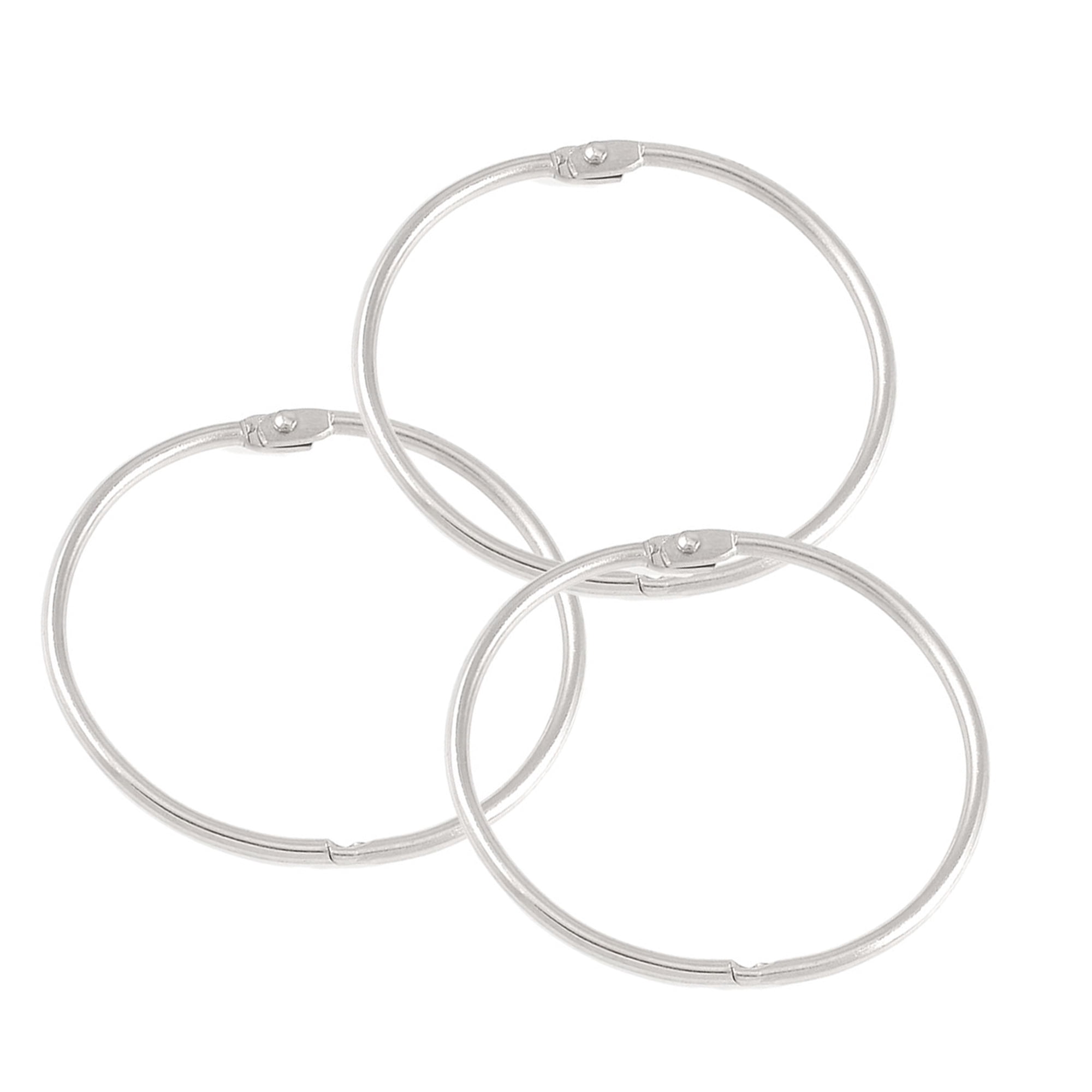 Unique Bargains 3 x 2.6" Outer Dia Silver Tone Metal Looseleaf Bundle Book Rings Keyrings