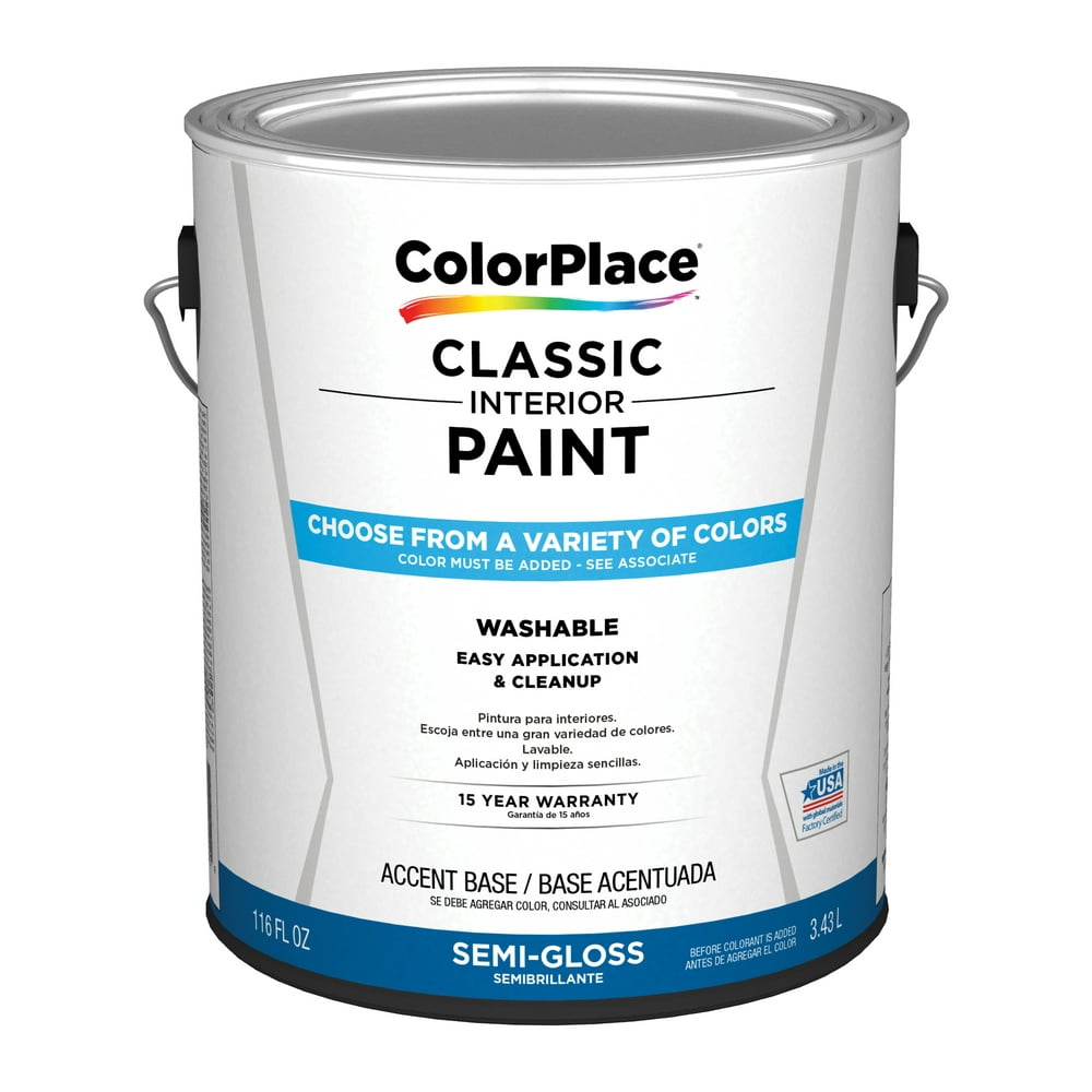 ColorPlace Classic Interior Wall & Trim Paint, SemiGloss, Accent Base