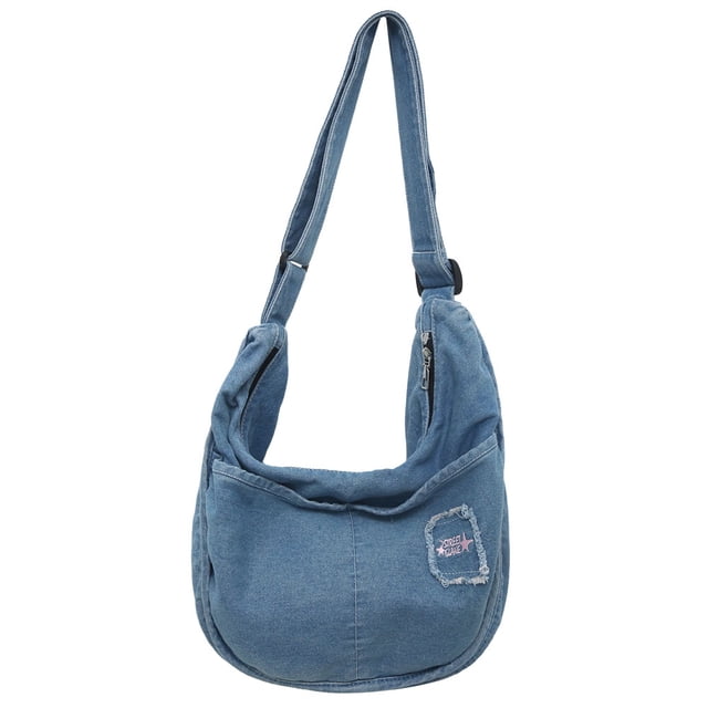 Bolso Hombro Lona para Mujer Bolso Hobo Multifuncional para Damas Y Niñas (azul)