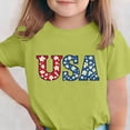 thumbnail image 2 of Girls Mint Green Patriotic USA Daisy Floral T-Shirt 4th of July Soft Stretch Crewneck Short Sleeve,Size 13-14T, 2 of 6