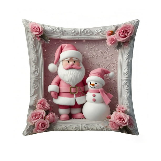 Tapas de Almohada de Navidad Tapas de Almohada de Navidad Tapas de Almohada Decorativas de 17.7x17.7 Pulgadas Tela de Lana Cremallera Oculta Decoración Del Hogar Tapas de Almohada Tamaño Estándar