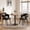 Black, variant on IZXGS Dining Chairs Set of 6, Modern Upholstered Faux Leather Kitchen Chairs with Curved Back Metal Legs,Green