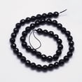 thumbnail image 2 of Faceted Round Natural Black Tourmaline Bead Strands Grade AB+ 8mm Hole: 1mm 52pcs/strand 15.5 inch, 2 of 3