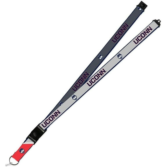 Connecticut Huskies UCONN Lanyard Keychain 2-sided Breakaway Clip GRAY University of