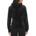 thumbnail image 6 of FUTATA Women's Velour Tracksuit Long Sleeve Pullover Sweatshirt Velour Activewear Tops Quick Dry Jogging Sweatsuit Black S, 6 of 6