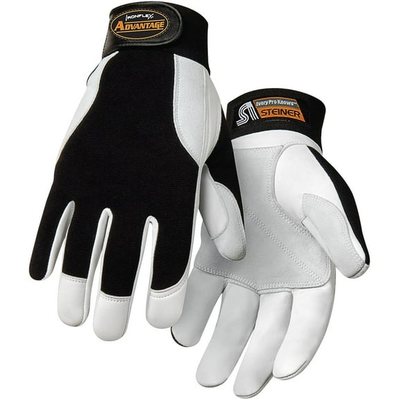 Steiner 0944 IronFlex Advantage Grain Goatskin Leather Palm Mechanics Gloves Large