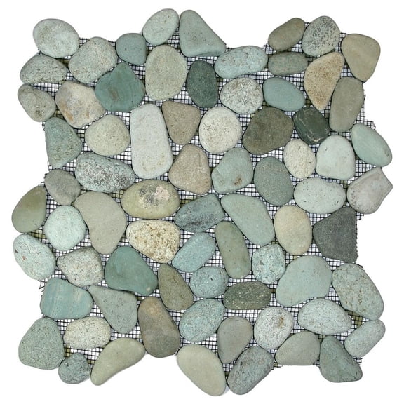 CNK Tile Sea Green Pebble Tile for Shower Floors, Bathroom Walls, Kitchen Backsplash