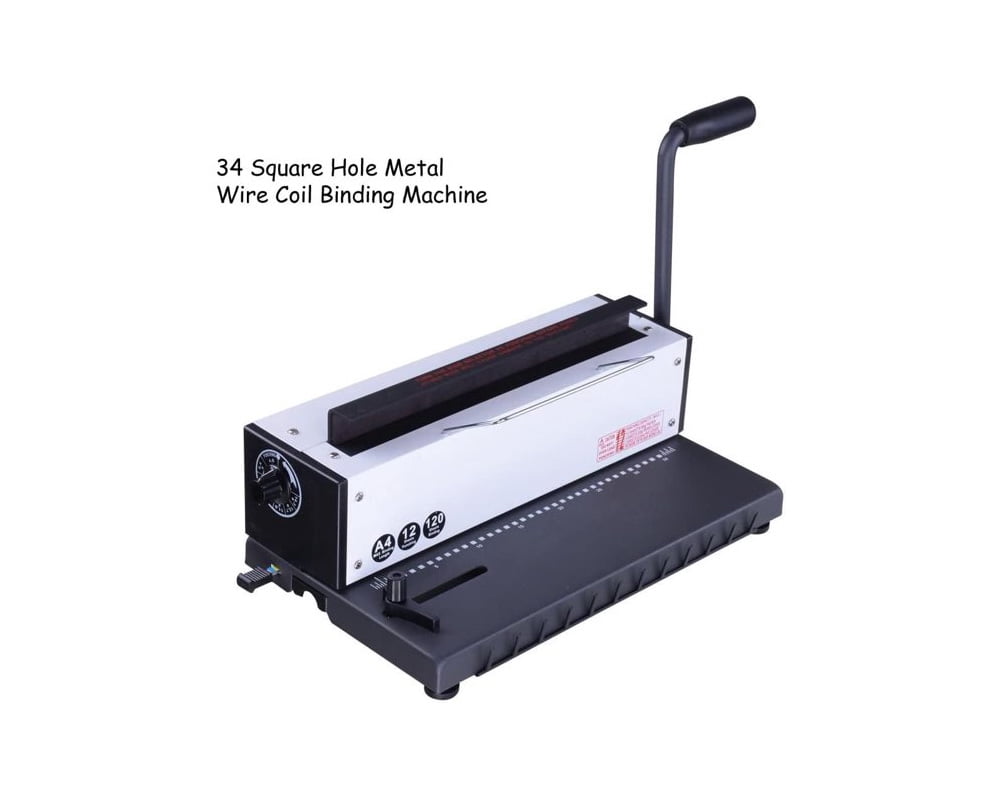Techtongda Manual 34 Holes Punching Binding Machine All Steel Metal Spiral Coil Binder Puncher
