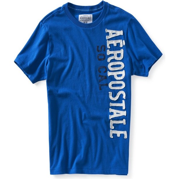 Aeropostale So Cal Camiseta gráfica para hombre, azul, grande