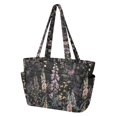 thumbnail image 2 of FORMRS Tote Bag for Women Quilted Large Capacity Travel Work Carry On Shoulder Handbag, Dark Flowers Pattern, 2 of 7