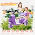 thumbnail image 3 of QEEKA 12V Electric Kids Motorcycle,2 Seater Ride on 3 Wheel Scooter,Multi-function player,USB,Bluetooth,light,Backseat flip adult seat,Oversized Storage Box for kids Aged 3-6,Purple, 3 of 10