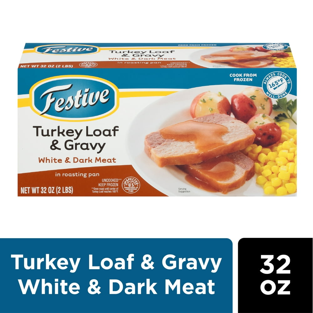 Festive Dark Meat Turkey Loaf & Gravy in Roasting Pan, 32 Ounce