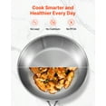 thumbnail image 5 of VEVOR Tri-Ply Stainless Steel Frying Pan, 3 Pcs Set (8, 10, 12 in), Cooking Skillet with Heat-Resistant Handle, Chef's Kitchen Cookware, Oven, Gas, Electric, Induction, Dishwasher Compatible, Silver, 5 of 9