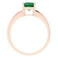 thumbnail image 4 of Solitaire Engagement Ring for Women - 1.75ct Simulated Emerald in 14K Rose Gold Promise Ring, 4 of 6